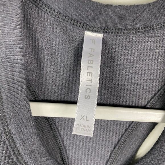 Fabletics Size XL Tinsley Waffle Tank Top Gray Pewter Athletic Workout Active - Picture 6 of 7